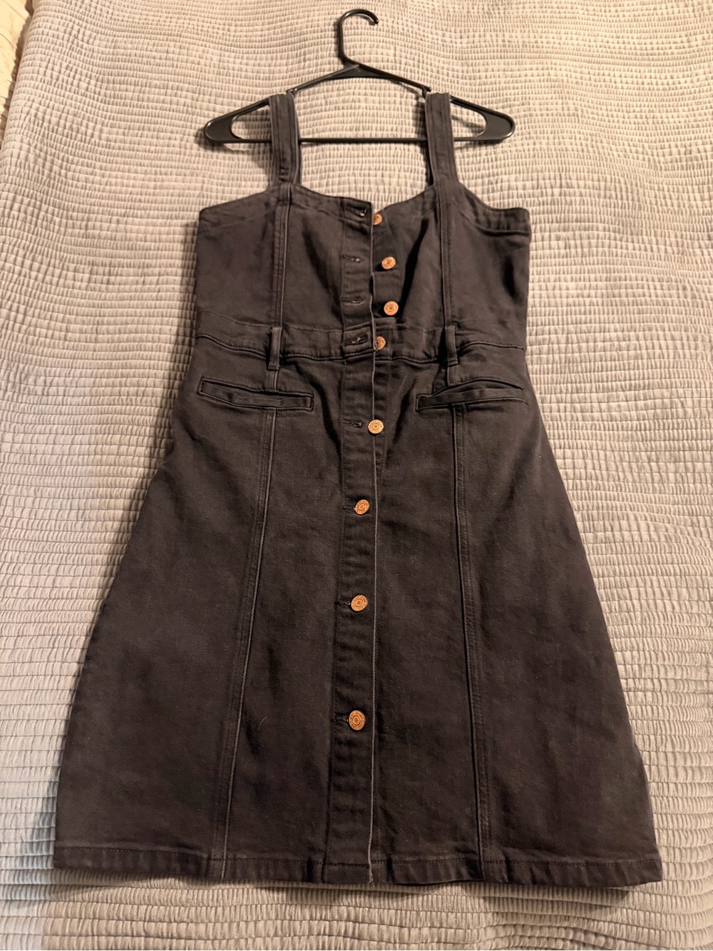 GAP Black Denim Button-Front Dress